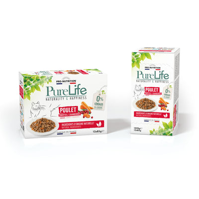 Purelife Våtfoder för Katter m/Kyckling - Multipack - 12 x 85 g
